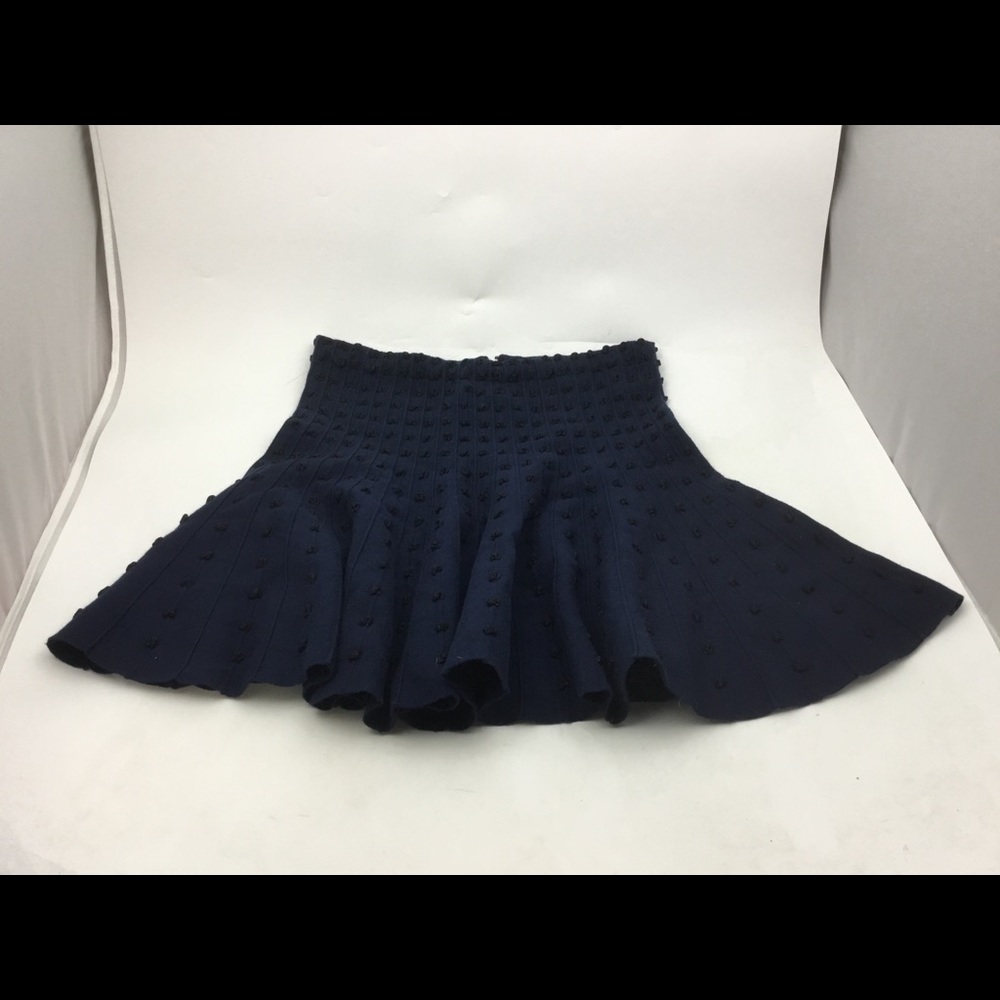 Alice + Olivia Navy Flare Mini Skirt